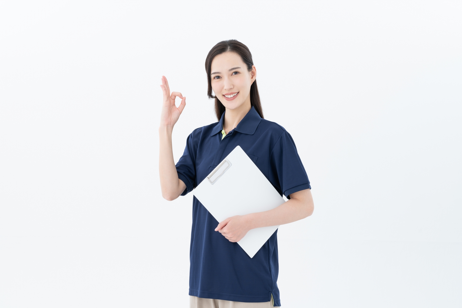 OKサインの介護福祉士