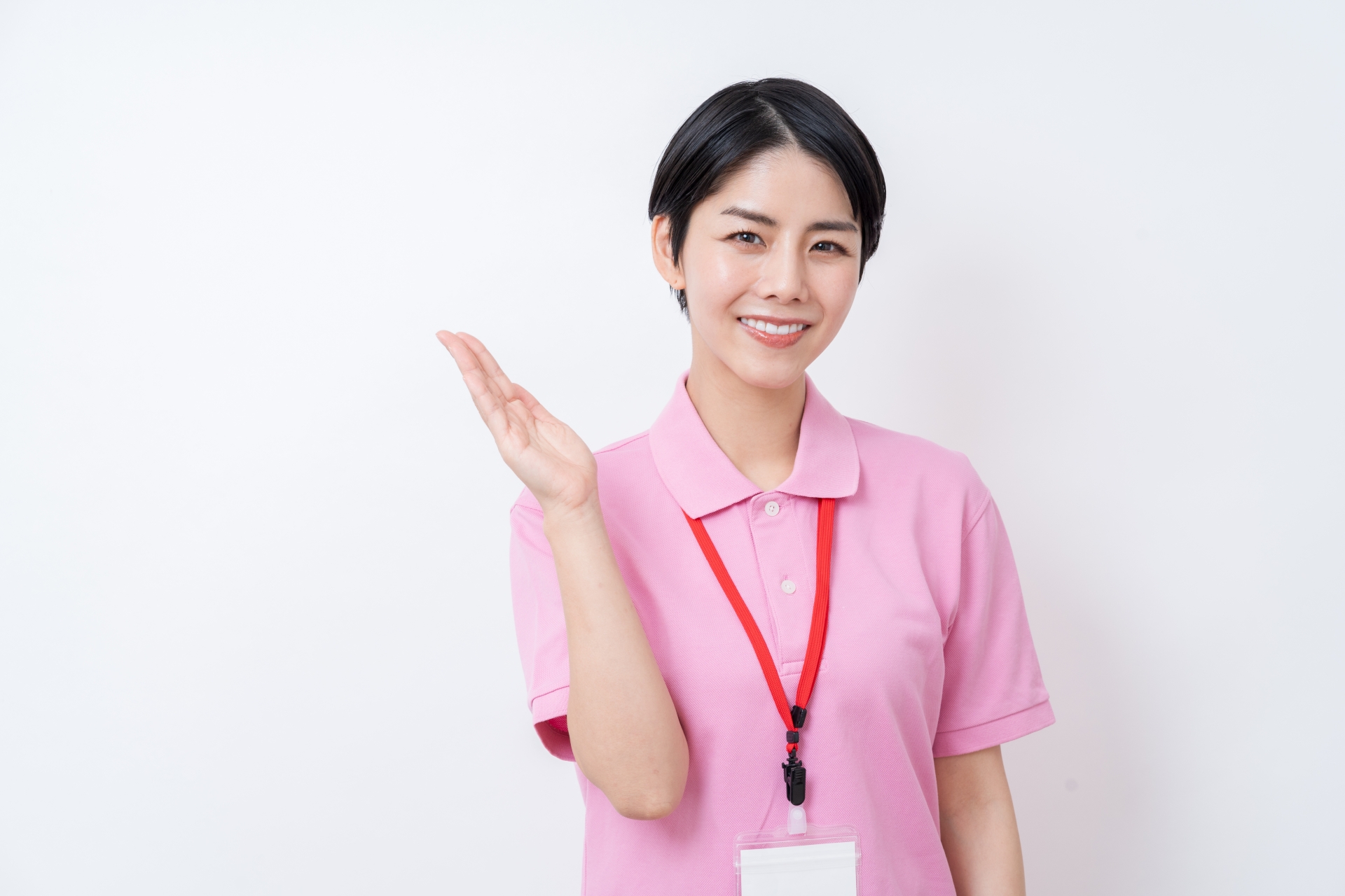 提案する介護士の女性