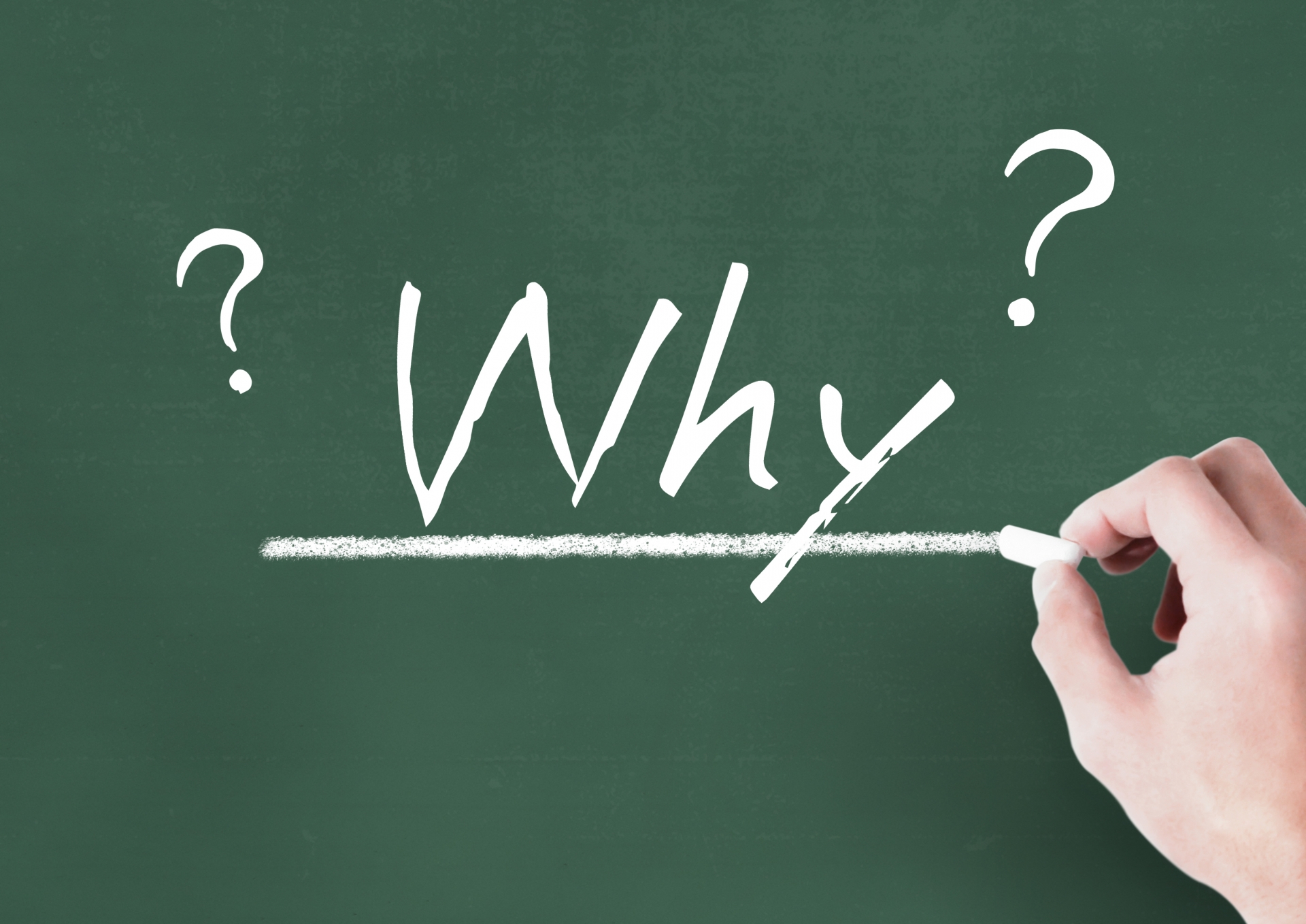 whyと書かれた黒板