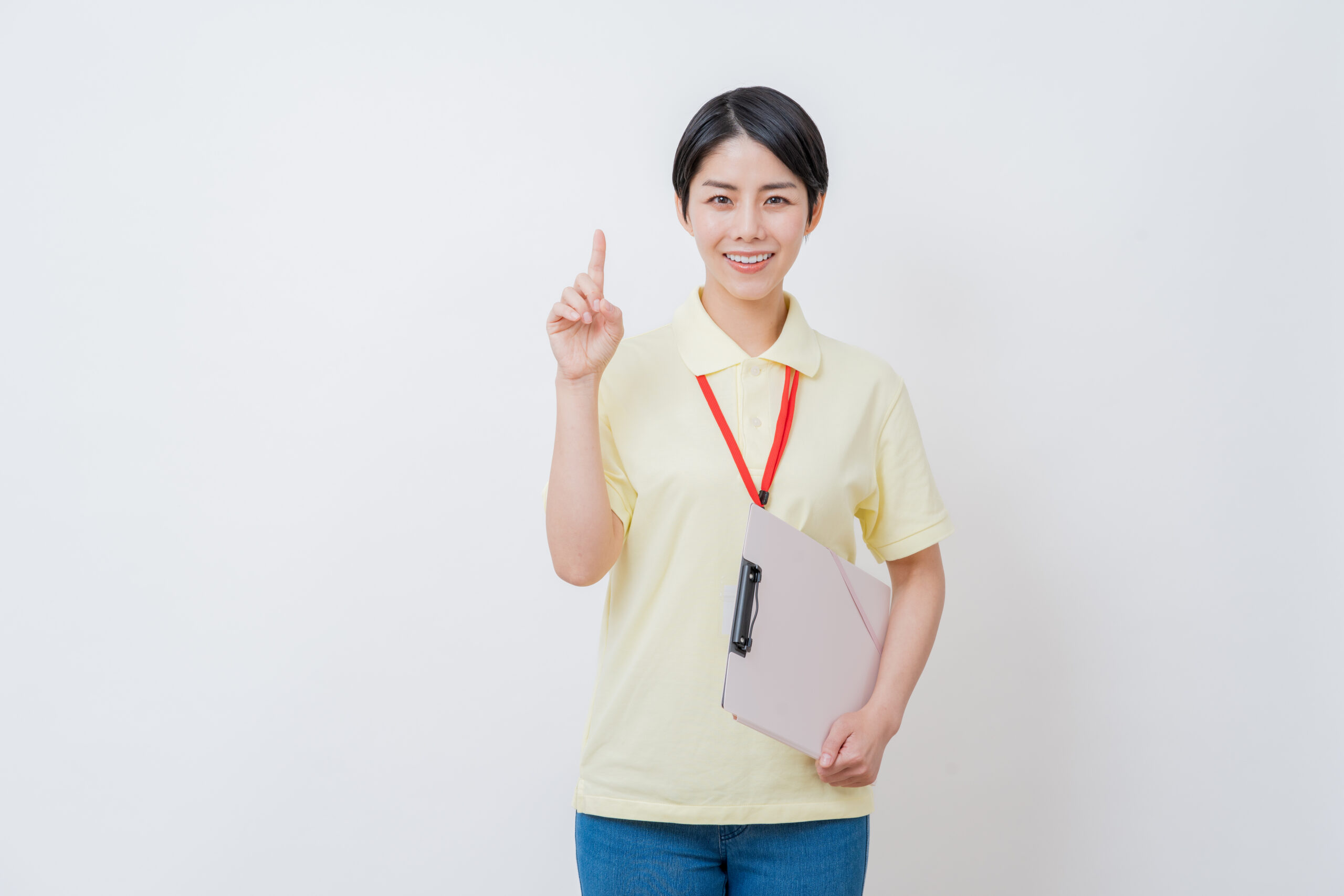 提案する介護士の女性