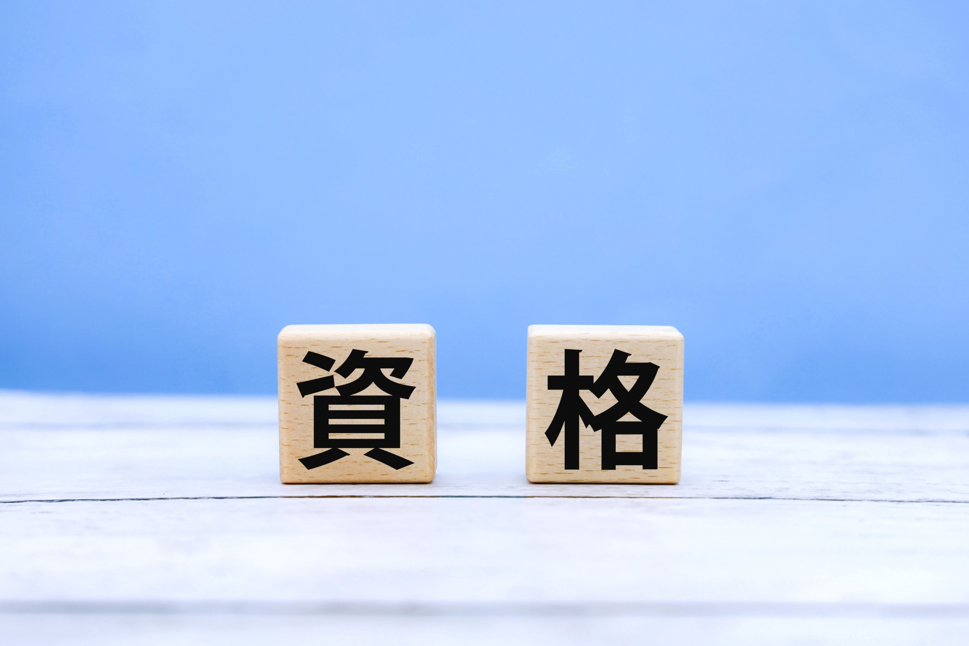資格の文字ブロック
