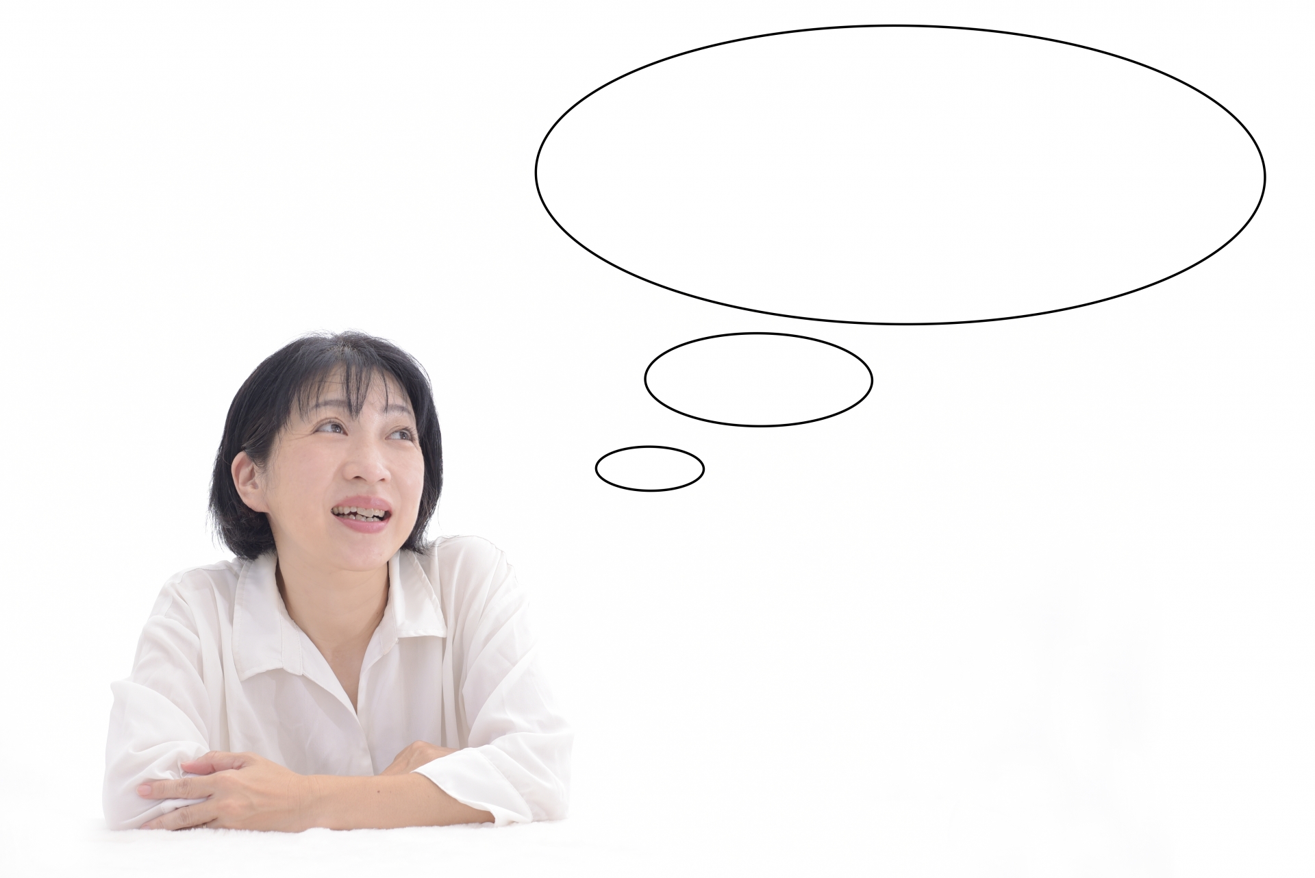吹き出しと女性