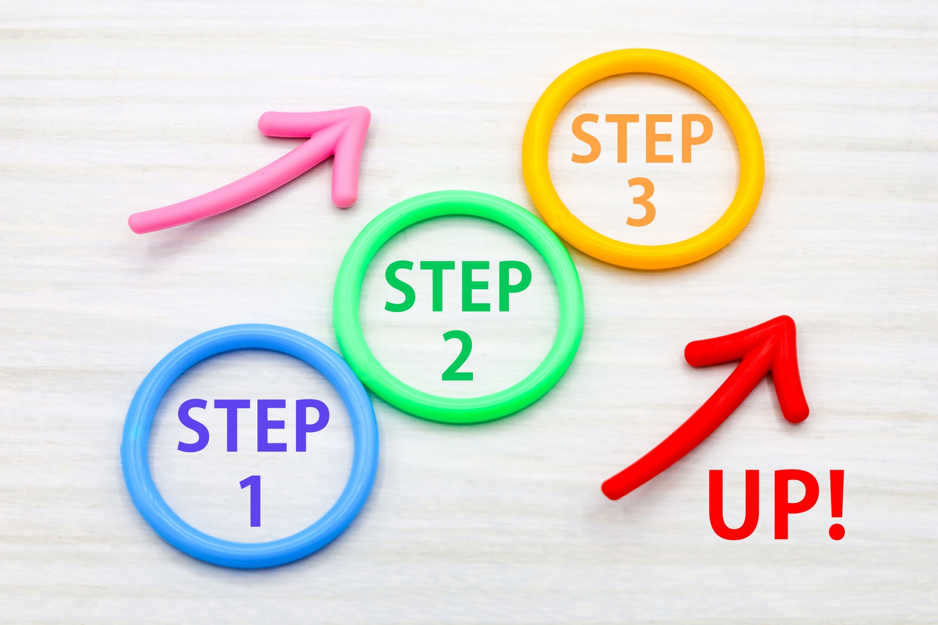 カラフルなステップアップのイメージ画像