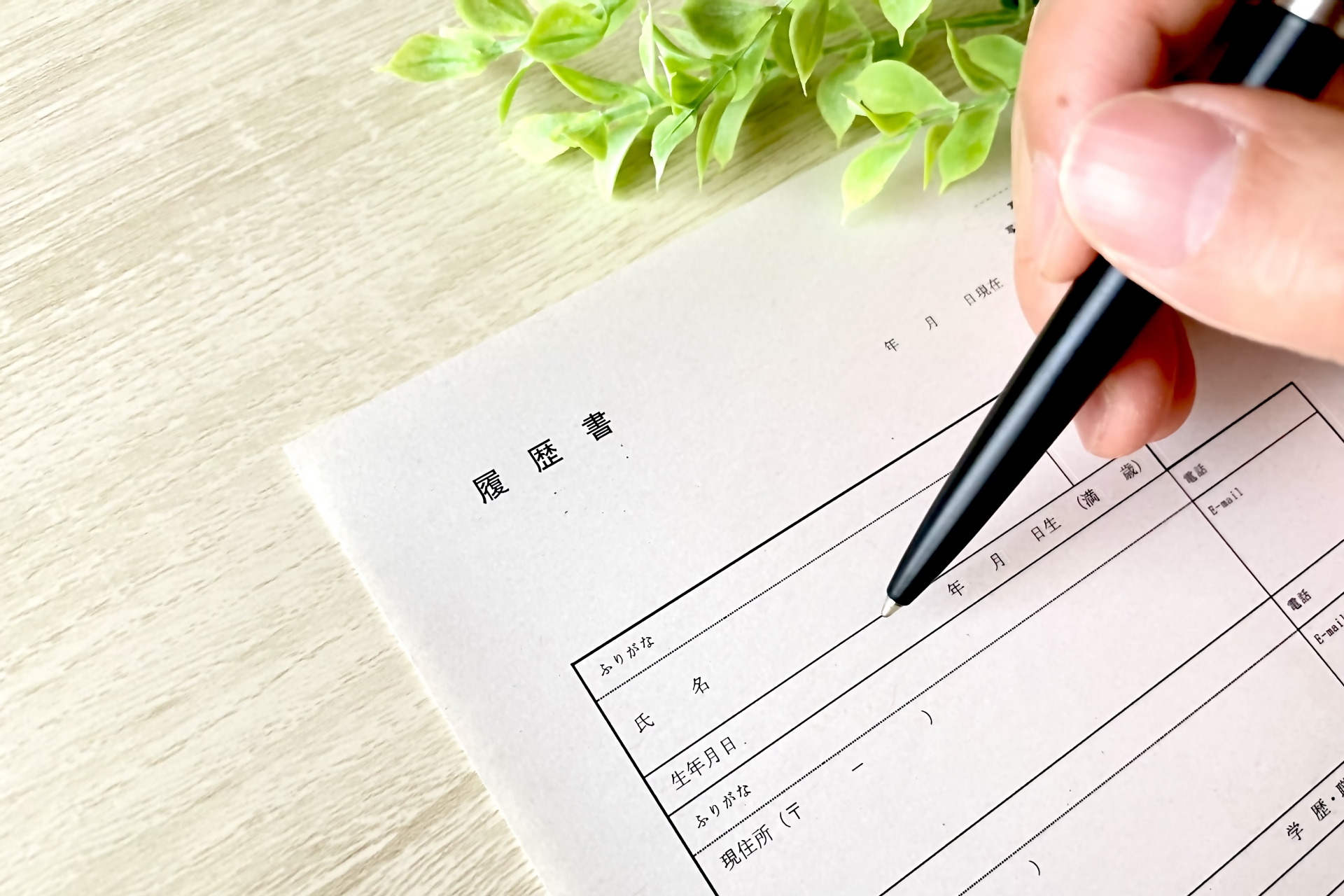 履歴書に記入するところ