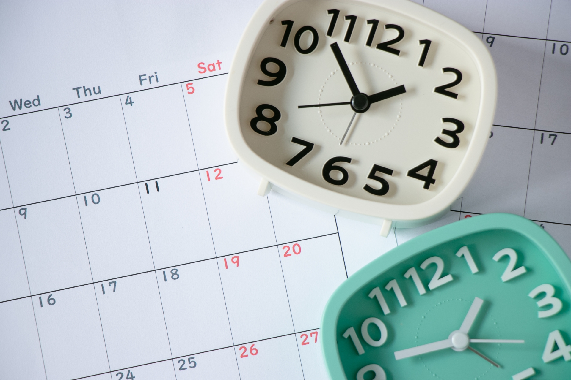 時計とカレンダー