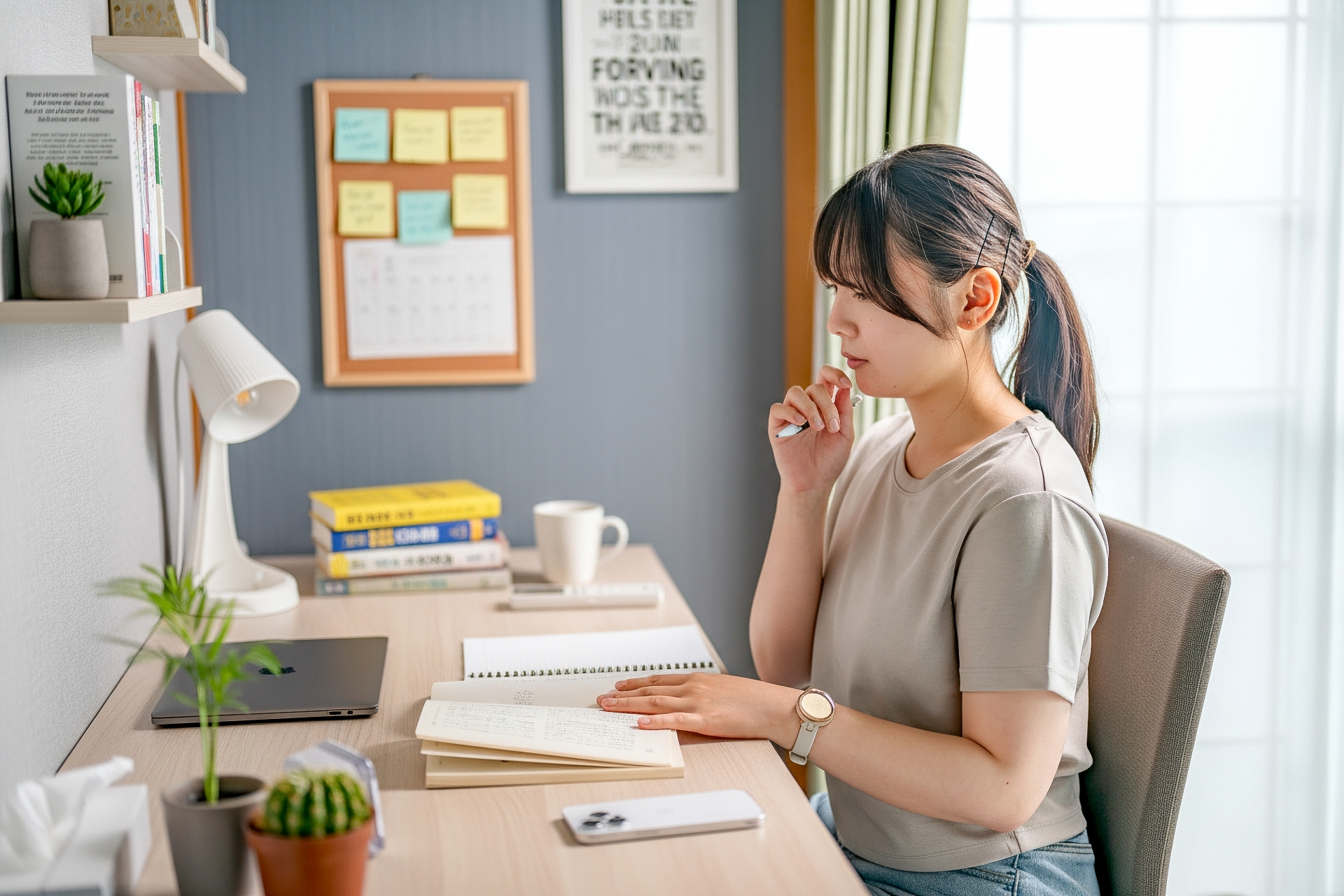 勉強する女子学生