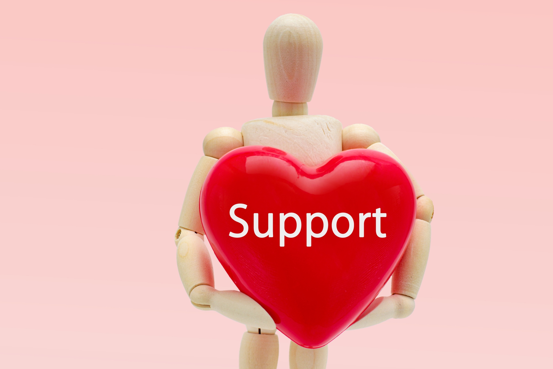 supportの英文字とハート