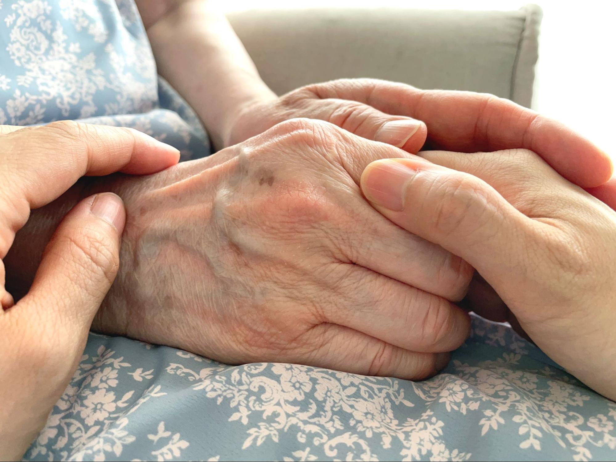 高齢者の手元の画像
