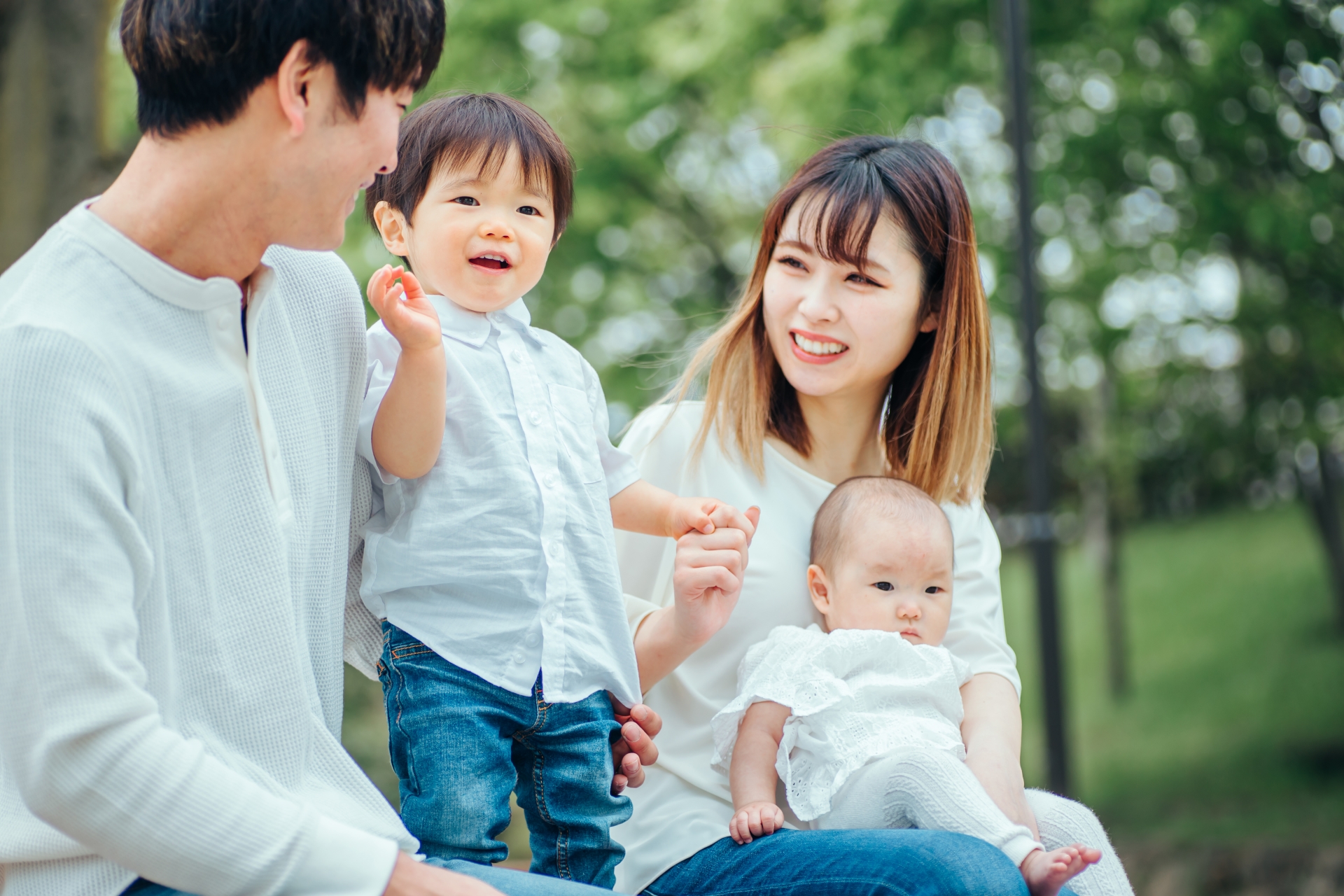 親子と子供たち