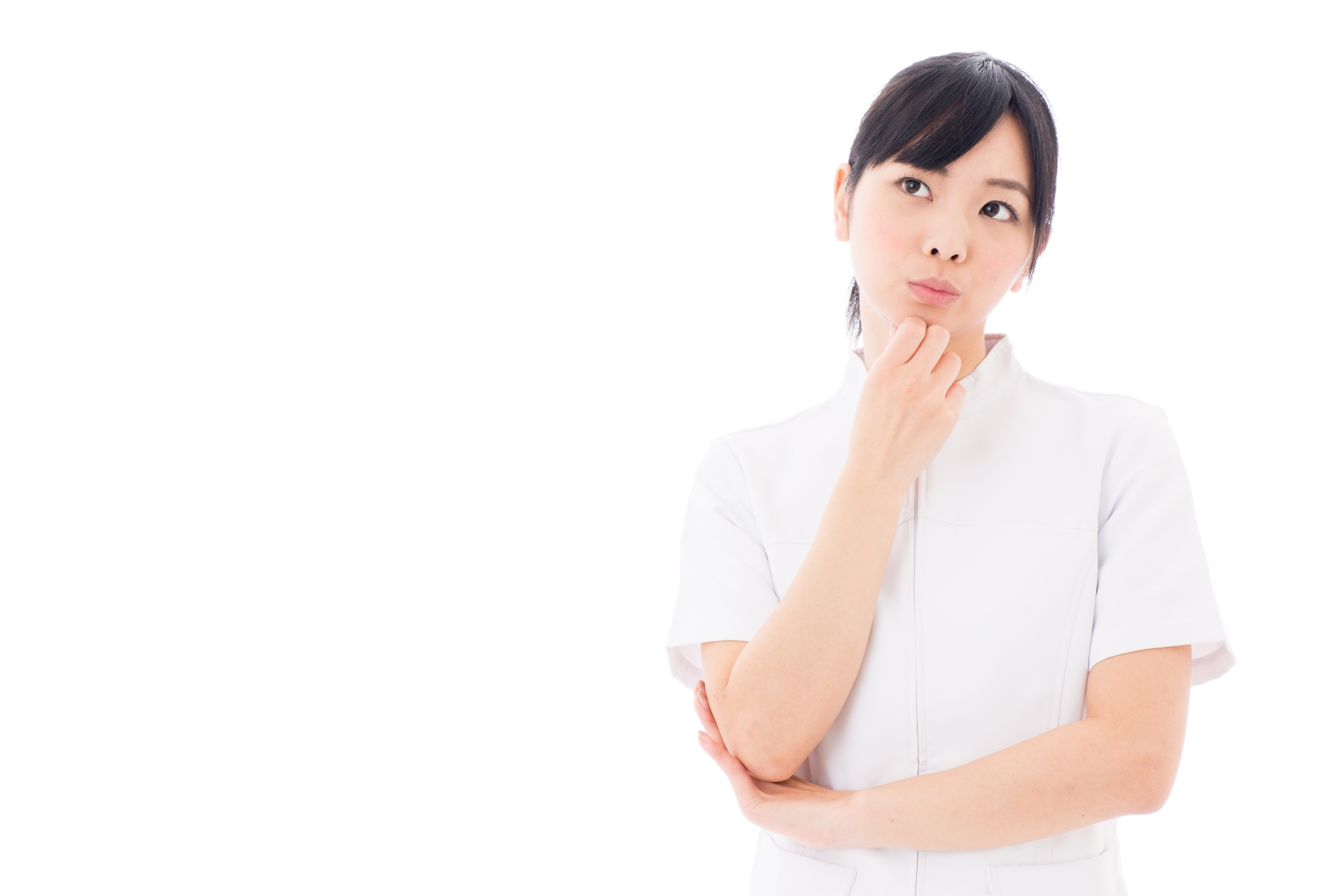 考え事をする看護師 医師 医療従事者
