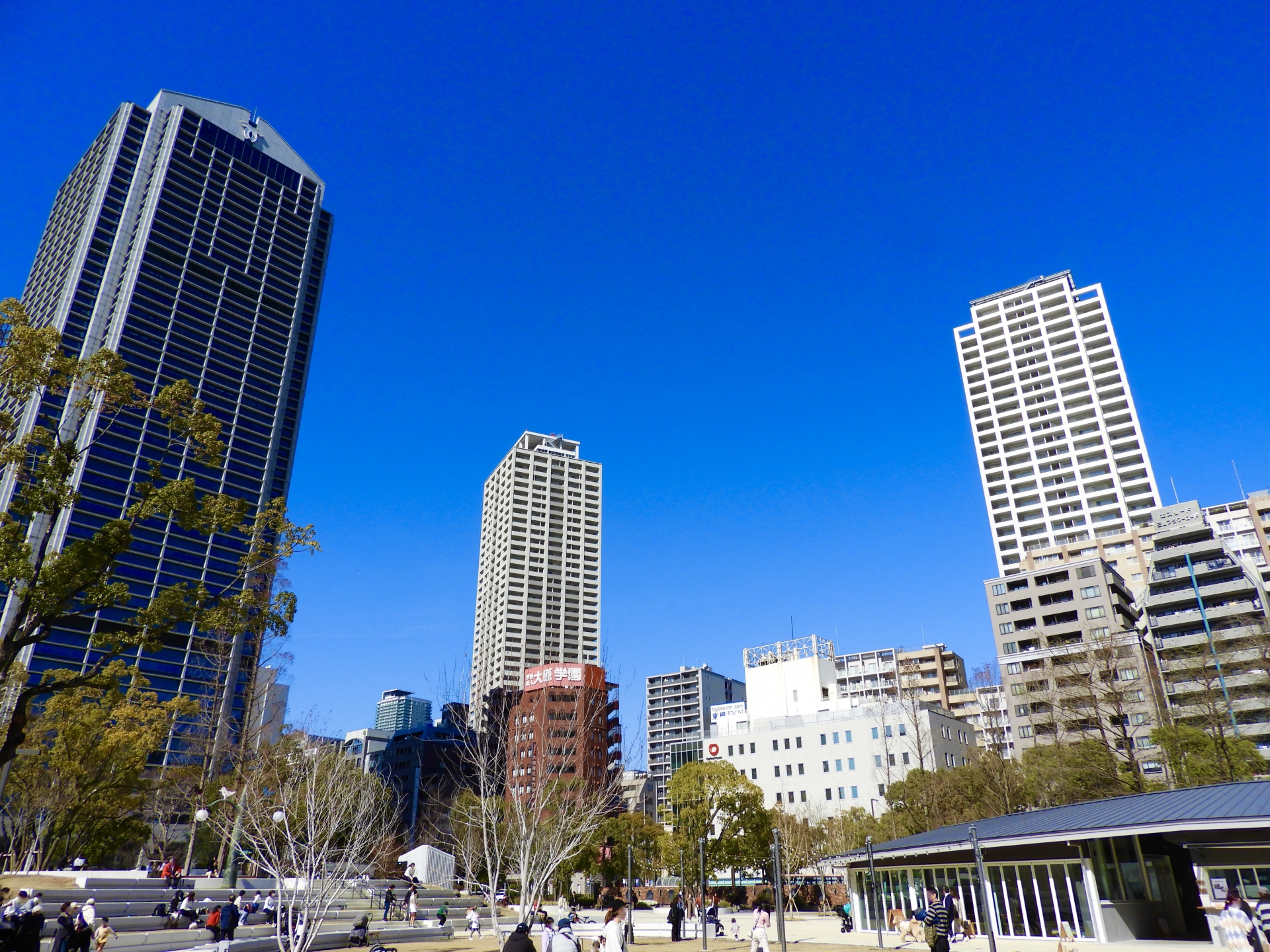 神戸市役所と三宮のタワーマンション群