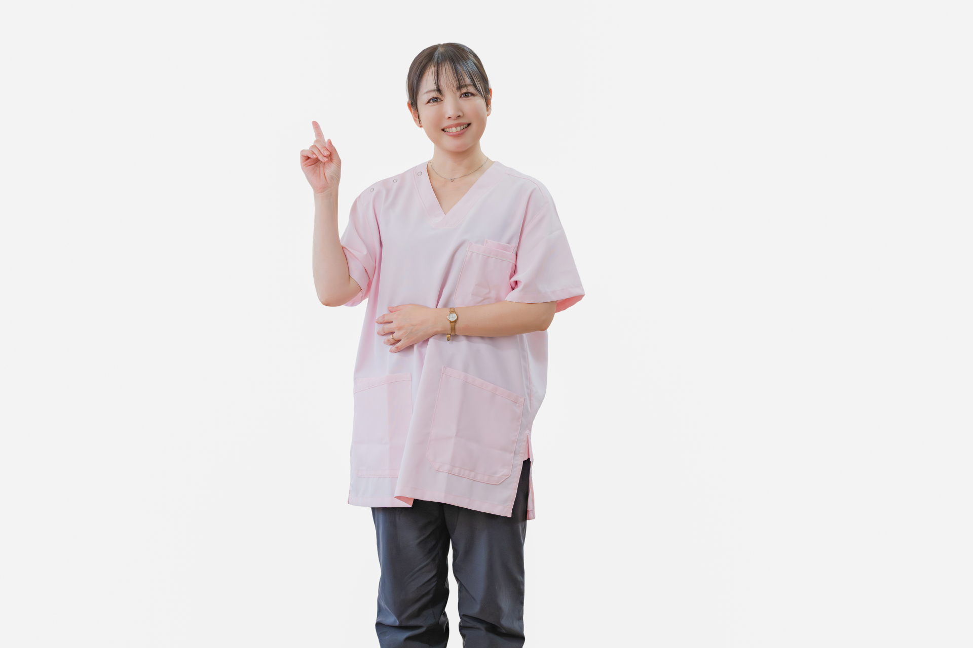 指差し案内の介護士全身