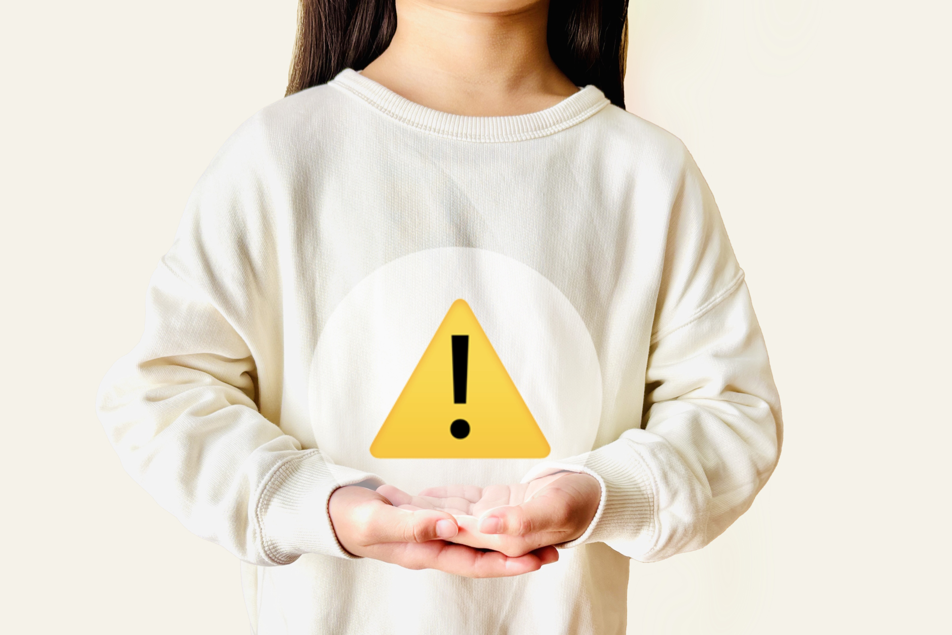 子どもの手のひらに注意イメージ