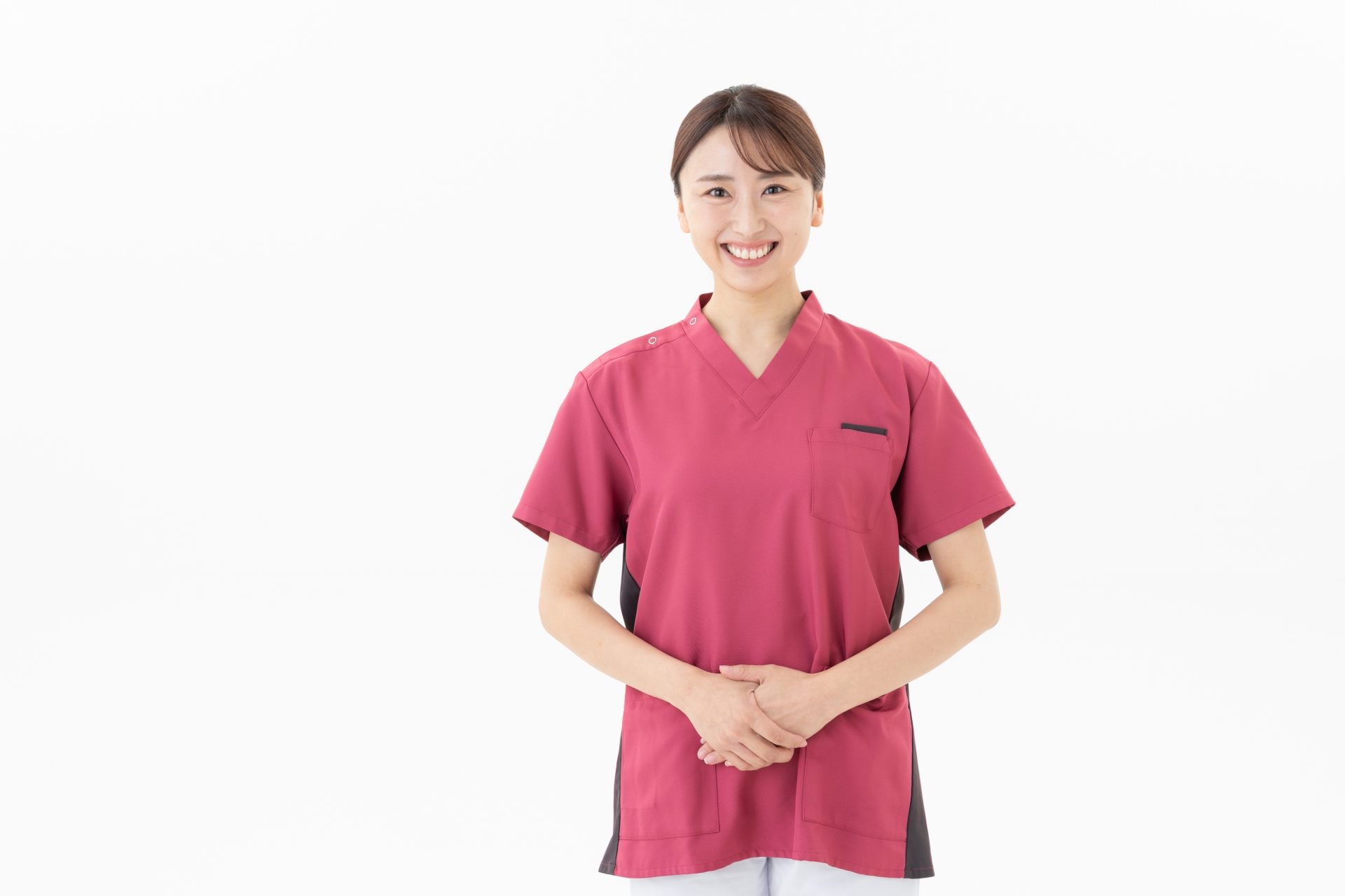 白バックの若い女性の医者