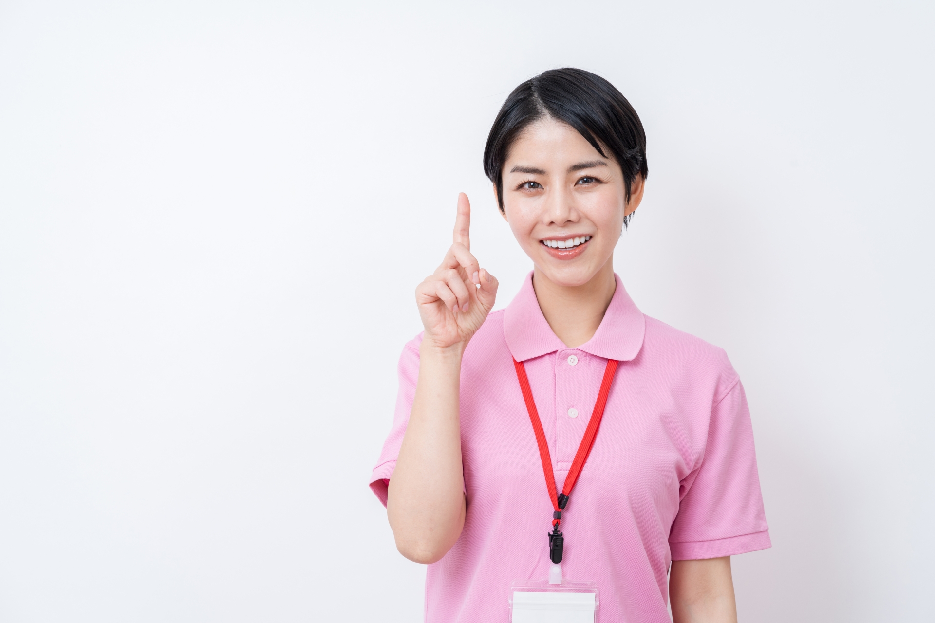提案する介護士の女性